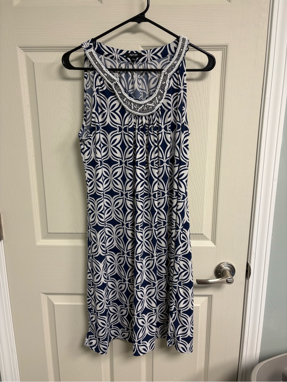 Apt 9 Blue Tank Dress with Boho Bead Detail Large